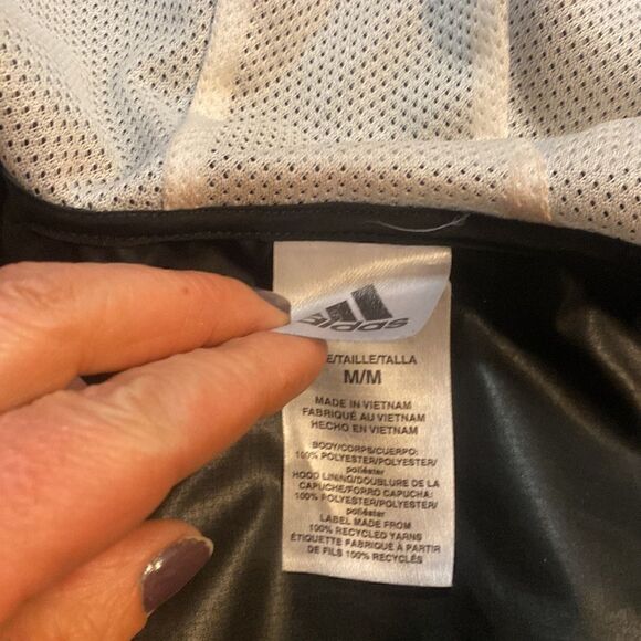 Xs Adidas Originals Jacket Windbreaker Gray Black White Small - Picture 4 of 4